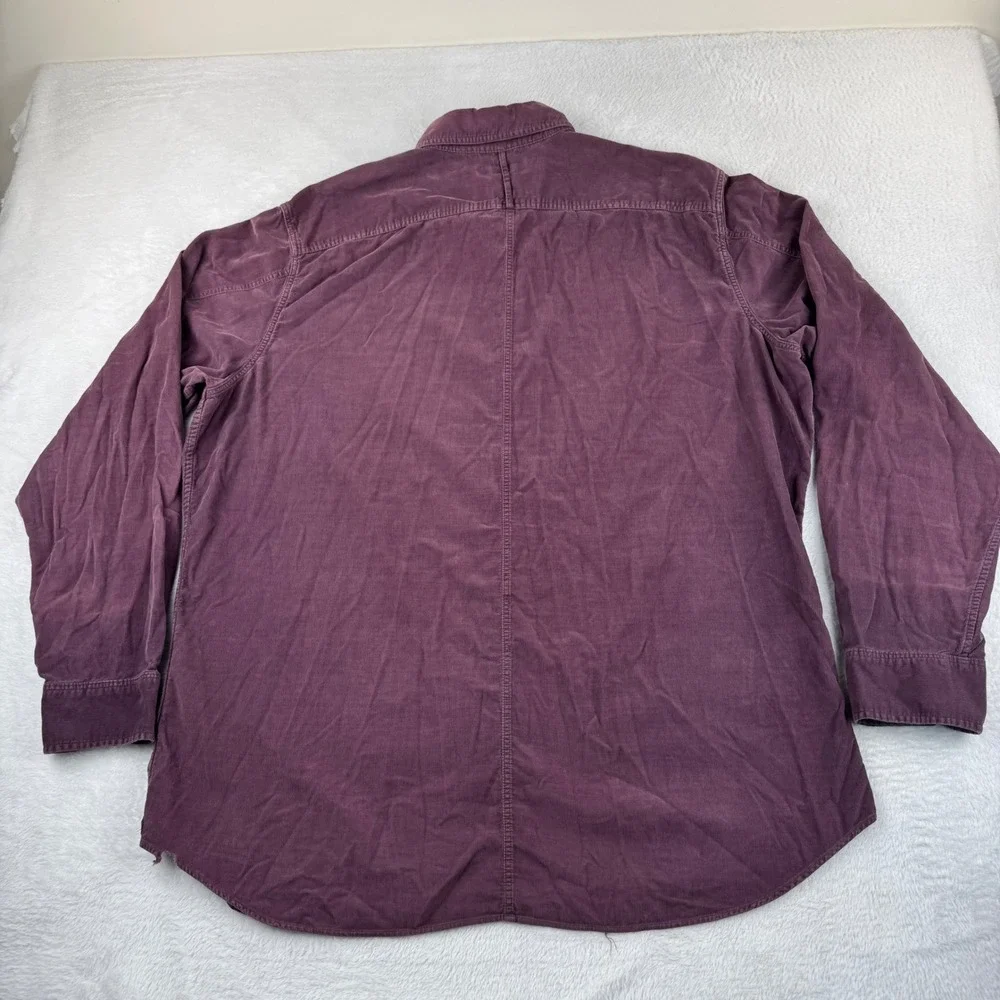Banana Republic Corduroy Button Down Mens XXL Tall Purple Long Slv Cotton Shirt
